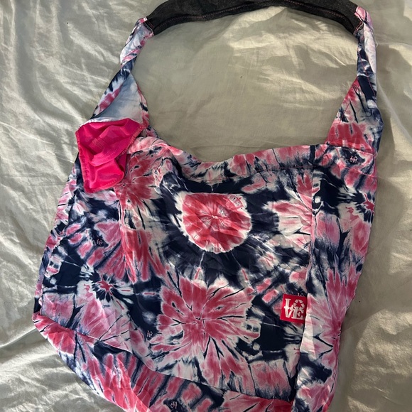 Love Handbags - LOVE pink and blue Tie-Dye stash it tote